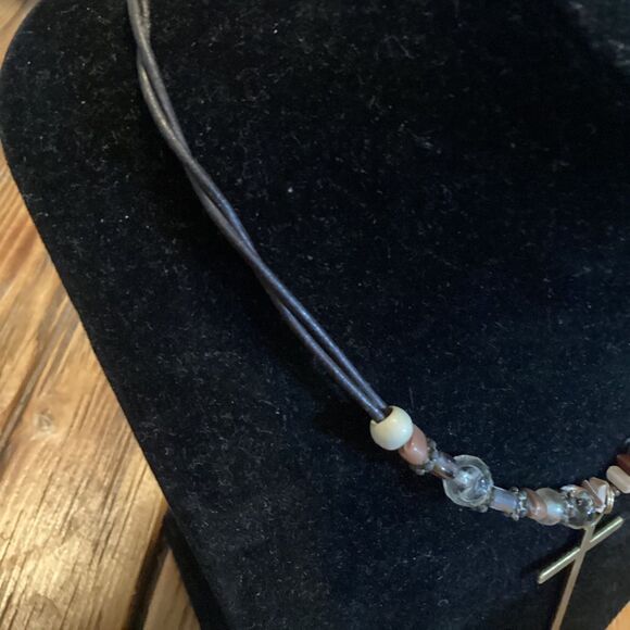 Handcrafted Bump’s Creations Brass Cross Choker - Picture 3 of 8